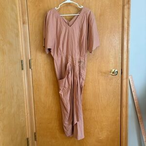 Barbara‎ Barbara California VTG Pink V-Neck Jumpsuit size 12